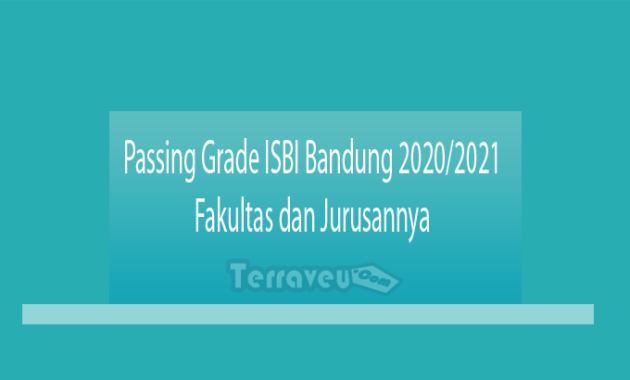 Passing Grade ISBI Bandung 2020-2021 Fakultas dan Jurusannya