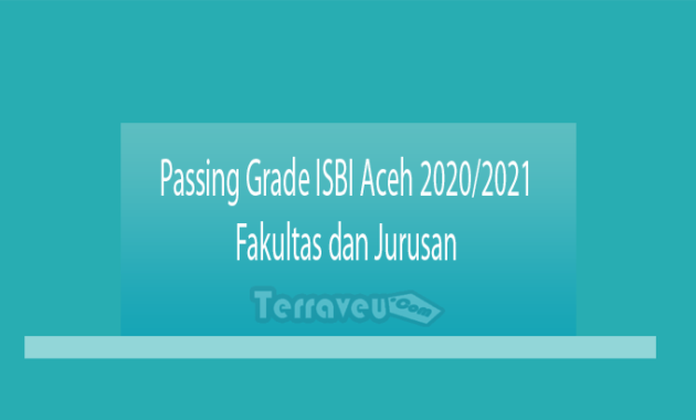 Passing Grade ISBI Aceh 2020-2021 Fakultas dan Jurusan