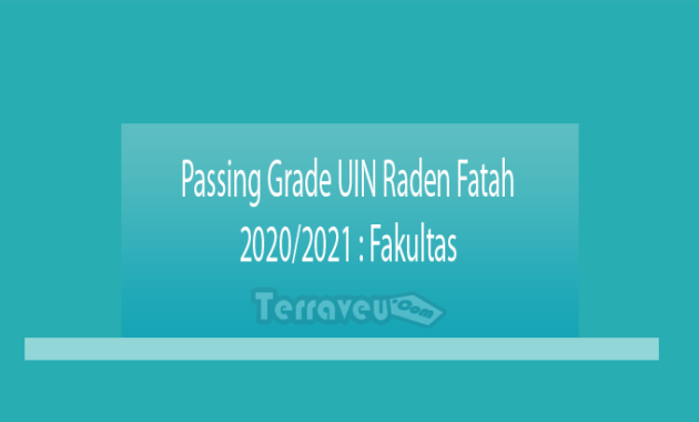 Passing Grade UIN Raden Fatah 2020-2021 Fakultas