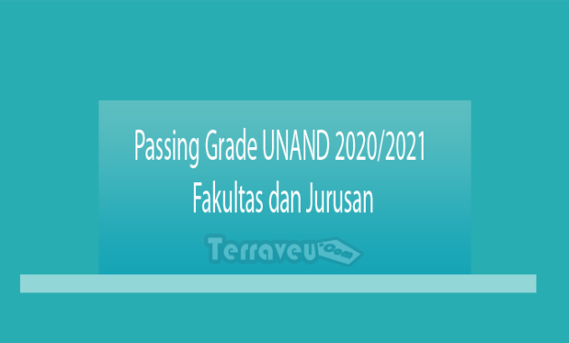 Passing Grade UNAND 2020-2021 Fakultas dan Jurusan