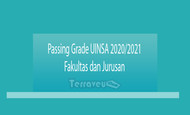 Passing Grade UINSA 2020-2021 Fakultas dan Jurusan